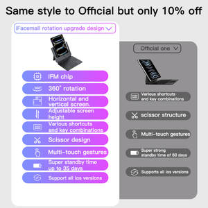 Custodia per Tablet rimovibile con tastiera leggera custodia in Folio magnetico per <span class=keywords><strong>Apple</strong></span> New <span class=keywords><strong>iPad</strong></span> <span class=keywords><strong>Air</strong></span> 6 ° 10.9 pollici M2 M3 2024 - Product Image 5