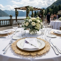 Assiette de présentation en verre texturé pour mariage, événement, banquet, décoration de réception – Vente en gros