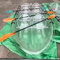 Kayak durable à fond transparent pour 6 personnes pour lacs et rivières Bateau transparent avec 1 an de garantie Bateau à rames