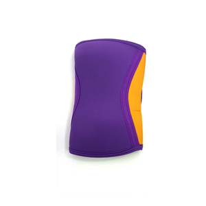 Genouillères de compression en néoprène bicolores pour soutien articulaire, idéales pour la musculation et les squats – Violet et Jaune - Product Image 3