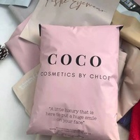 Sacs d'expédition de courrier en plastique OPP poly imperméables auto-adhésifs imprimés en rose de logo doré personnalisé pour chaussettes emballage d'expédition