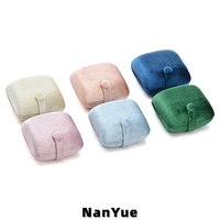 Boîte à bague carrée en velours avec bouton-pression, coffret cadeau de luxe pour fiançailles, demande en mariage, mariage, couple, logo personnalisé, mini, portable, de poche