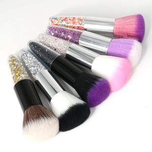 Brosse à poussière pour ongles en poils synthétiques, manche diamanté argenté, poils blancs doux, brosse de nettoyage pour manucure, salon de beauté, brosse à dépoussiérer pour nail art - Product Image 5