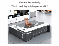 Bureau de direction minimaliste moderne, ensemble bureau et chaise, table de patron, mobilier de bureau