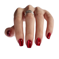 Ongles à presser œil de chat rouge bordeaux, 30 pièces, design Instagram, pour sublimer le teint des doigts - Best-seller transfrontalier