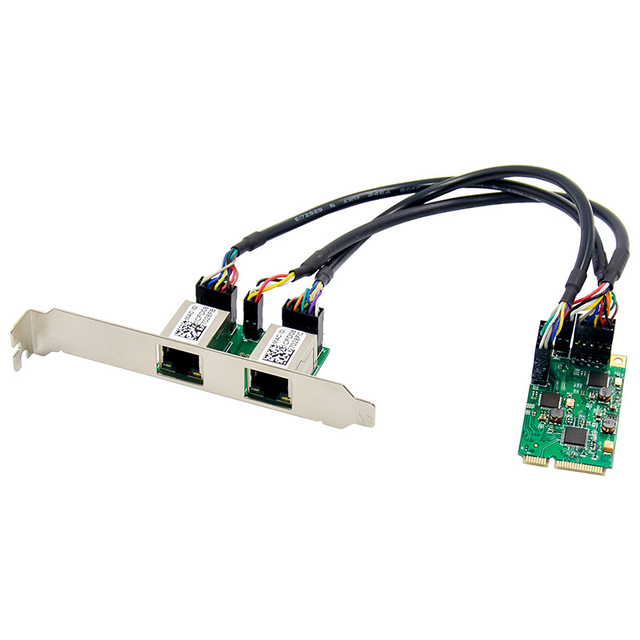 RTL8111F Mini PCIe Dual Port 1GbE RJ45 LAN Network Card 1000M Ethernet Adapter for Desktop Embedded Server