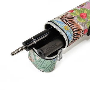 R-GB-2K Sac de transport pour queue de <span class=keywords><strong>billard</strong></span> 1/2 en cuir PU blanc de haute qualité, 2 trous, 1B1S, motif Jungle Tiger, vente en gros - Product Image 2