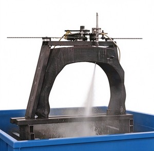 Cortadora de neumáticos portátil con chorro de agua de gran tamaño, alimentador abrasivo, bomba de ultra alta presión de 30HP y soporte especial para cabezal de corte - Product Image 5