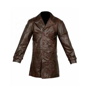 Manteau et vestes respirants de mode en cuir PU brun-long - Product Image 1