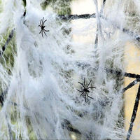 Décoration d'Halloween toile d'araignée extensible blanche réaliste, portable pour fêtes, intérieur, extérieur, jardin, maison hantée, décorations de vacances