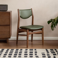 Chaise de salle à manger en bois massif couleur noyer, style rétro du milieu du siècle, chaise à dossier, chaise de loisirs, chaise rembourrée, mobilier de maison durable