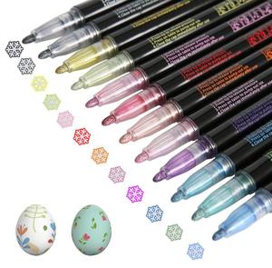 12 Colors Customized Professional Permanent Double-line Marker <b>Outline</b> <b>Metallic</b> <b>Pens</b> Art Marker Set for Drawing - Product Image 2