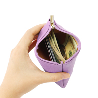 Porte-monnaie portable en cuir PU pour entrepôt, petite pochette zippée avec chaîne, pour hommes et femmes