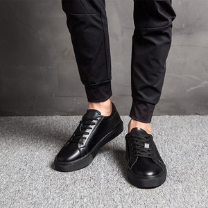 Outdoor Custom Walking Anti-Slip Comfort Breathable Lace-Up Genuine Leather Tennis Sneakers <b>Big</b> Size Women Mens Casual Shoes - Product Image 4