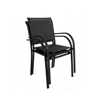 Chaise de salle à manger empilable en aluminium HOMFUL pour extérieur, avec assise et dossier en toile, fauteuil de jardin