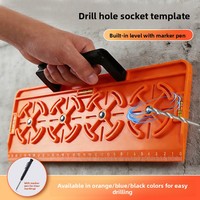 Produit transfrontalier très vendu : Kit de gabarit de perçage et de positionnement pour interrupteurs et prises avec échelle de précision et niveau intégré