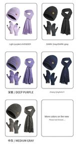 Ensemble 3 pièces bonnet, écharpe et gants en tricot jacquard pour homme et femme, chaud et élégant pour l'hiver - Product Image 4
