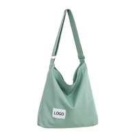 Ouye grand logo personnalisé été coton toile sangles épaule bandoulière sacs à provisions avec poches