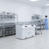 Machine de nettoyage d'endoscopes à température automatique pour laboratoire, stérilisation au plasma, cycle d'auto-désinfection, écran tactile LCD, minuterie