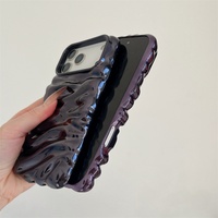Nouvelle Coque de Téléphone Électroplaquée 3D Effet Ondulations d'Eau pour iPhone 16 Plus 17 Air Pro Max, Coque Arrière Antichoc