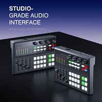 Antarmuka Rekaman Musik Studio Langsung Portabel, Mixer Kartu Suara, Peredam Kebisingan, Perangkat Ganda untuk PC, Ponsel, Podcast, Karaoke