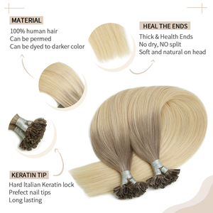 Extensiones de Cabello Pre-Adheridas con Punta en U, Cabello Humano Remy, Extensiones de Cabello con Queratina, 1g/Hilo, Venta al Por Mayor para Mujeres Blancas - Product Image 4
