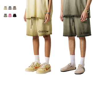 Shorts al por Mayor con Lavado Ácido, 100% Algodón Grueso, Cómodos para Gimnasio, Opciones de Impresión de Logotipo Personalizado, Shorts para Hombre - Product Image 1