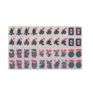 166 pièces de tuiles de mahjong américaines miniatures de 30 mm, ensemble complet, style américain, jeu de mahjong occidental portable pour les soirées et les loisirs - Product Image 2