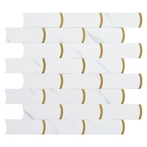 3d marmo pvc impermeabile bianco autoadesivo mosaico parete <span class=keywords><strong>cucina</strong></span> backsplash buccia e stick backsplash <span class=keywords><strong>piastrelle</strong></span> - Product Image 5