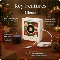 Aimant de réfrigérateur personnalisable avec lecteur de musique tactile NFC, style vinyle rotatif, boîte à musique NFC, autocollant pour réfrigérateur