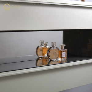 Lusso moderno americano di grandi dimensioni galleggiante in legno bagno specchio armadietto specchio Led bagno vanità - Product Image 5