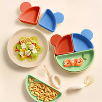 OEM/ODM Ensembles cadeaux pour bébé avec impression personnalisée Assiette à ventouse pour nouveau-né et enfants Assiette en silicone sans BPA pour les repas des enfants