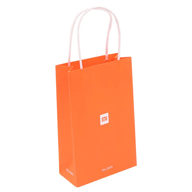 Custom style fancy design food grade brown paper bag twist handle paperbag