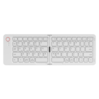 Keyboard Lipat BT Isi Ulang Portabel Fleksibel Datar Mini Ergonomis Tahan Air USB Plug&Play Keyboard Lipat