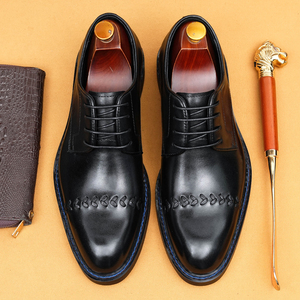 Zapatos de Vestir para Hombre, Zapatos Derby Casuales de Punta Baja, Hechos de Cuero Vacuno Genuino, Calzado Formal Elegante y Cómodo - Product Image 5