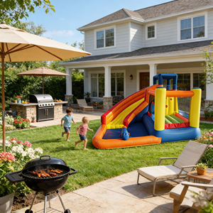 Toboggan aquatique gonflable double pour enfants, trampoline aquatique en PVC pour usage humide, à <span class=keywords><strong>louer</strong></span> - Product Image 2