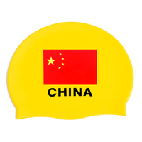 Bonnet de bain en silicone sans couture pour adulte, imprimé drapeau, imperméable, élastique, personnalisable avec logo pour l'entraînement et la compétition