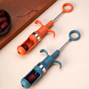 Syringe Style <b>Date</b> Pitter Tool Blue And Orange Color Household Kitchen Utensil For Removing <b>Date</b> And Hawthorn Seeds - Product Image 3