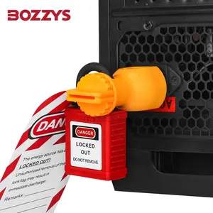 BOZZYS Self-locking Electrical Holes Lockout with Rubber Stopple and 1 padlock hole for Industrial Safety Lockout and Tagout