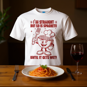 Soy heterósexuoso, pero el espagueti también lo es hasta que se moja - Camiseta - Product Image 3
