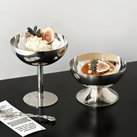 Bol à dessert rond en acier inoxydable, résistant à la rouille, durable, compatible lave-vaisselle, pour la maison et les fêtes