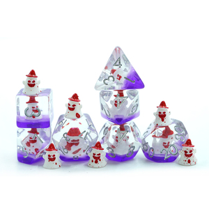 Ensemble de dés polyédriques en résine faits à la main, 7 pièces, 16 mm, bords arrondis, dés blancs de qualité supérieure, Dés du Roi Démon pour jeux de société - Product Image 2