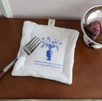 Sous-verres en tissu, tapis isolants tendance, sous-verres pour tasses à café, thème cuisine sud-est de la France, à la gloire des photos, set de table blanc