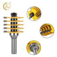 Mata Bor Router Multi Gigi 8mm 12mm Diameter Tangkai untuk Kayu, Alat Pertukangan Kayu, Pemotong Sambungan Jari, Pemotong Sambungan Kotak
