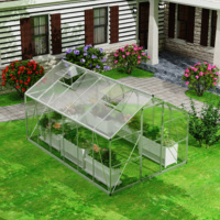 Serre agricole moderne à structure triangulaire en aluminium, installation facile, pour usage domestique et cour, protection UV, anti-corrosion