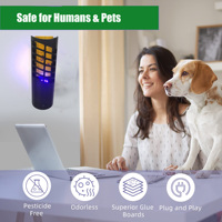 Piège à insectes volants LED UV enfichable électronique avec 10 panneaux de colle collante