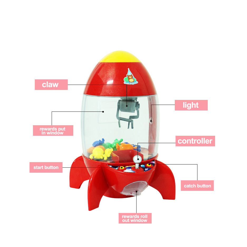 Машина для сбора кукол в форме ракеты Coolerstuff ET, Забавная красочная машина для захвата шариков, игрушка-Грабер для конфет