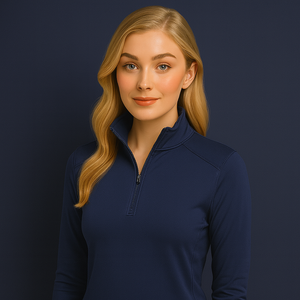 Sweat-shirt demi-fermeture éclair à col personnalisé pour femme, manches longues de sport, de Golf, couleur unie, vêtement amincissant, vente en gros - Product Image 1