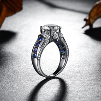 Bague pour femme en argent sterling 925, couleur D, VVS1, 2 carats, moissanite, pour soirée, bijou tendance, passe le test du diamant