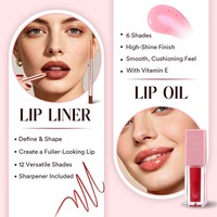 Kit Cadeau 3-en-1 Vegan Longue Tenue : Crayon à Lèvres Liquide Mat Minéral Waterproof, Gloss à Lèvres Brillant et Huile à Lèvres Marque Blanche